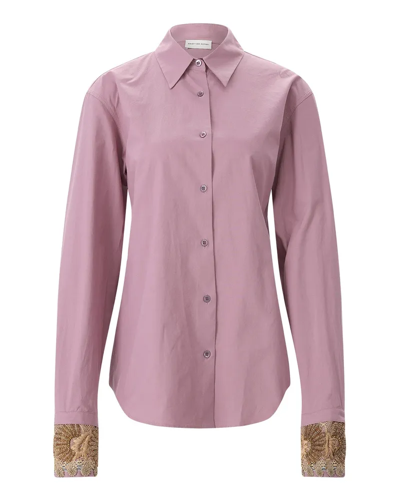 Dries van Noten Hemdbluse Chloris aus Baumwolle Rosa