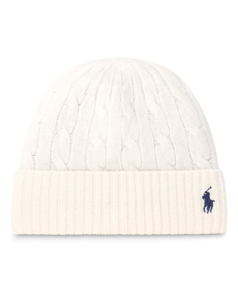 Ralph Lauren Beanie mit Logo Creme