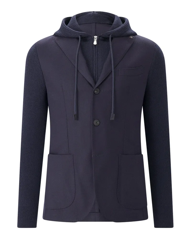 Gran Sasso Stricksakko aus Schurwolle Navy