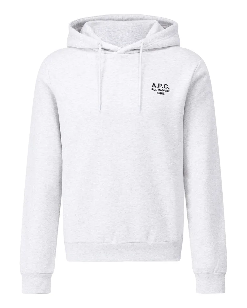 A.P.C. Hoodie mit gesticktem Logo Hellgrau