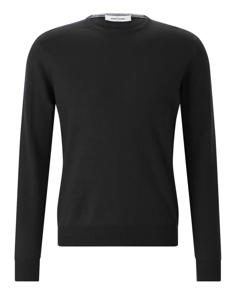 Gran Sasso Pullover Paricollo aus Schurwolle Schwarz