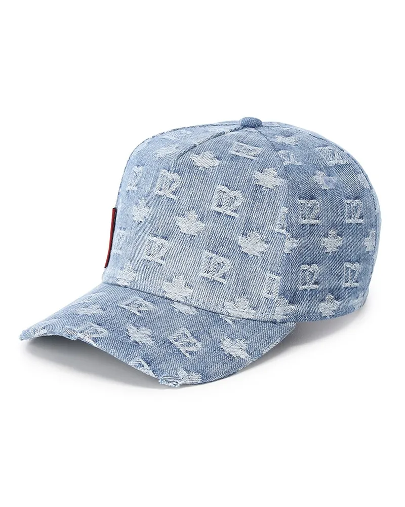 Dsquared2 Cap mit Allover-Logo Blau