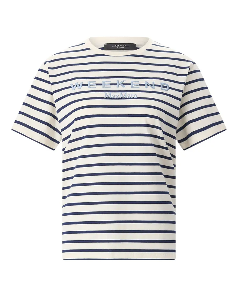 Max Mara Gestreiftes T-Shirt Bora Weiß
