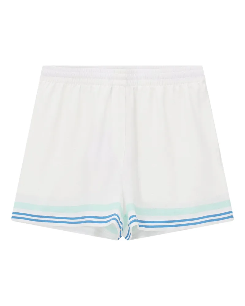 Casablanca Paris Shorts aus Seide Weiß