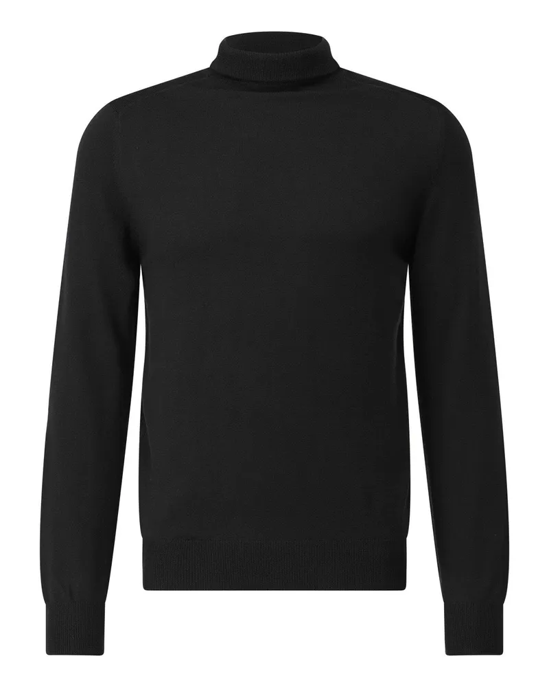 Gran Sasso Rollkragen-Pullover aus Schurwolle Schwarz
