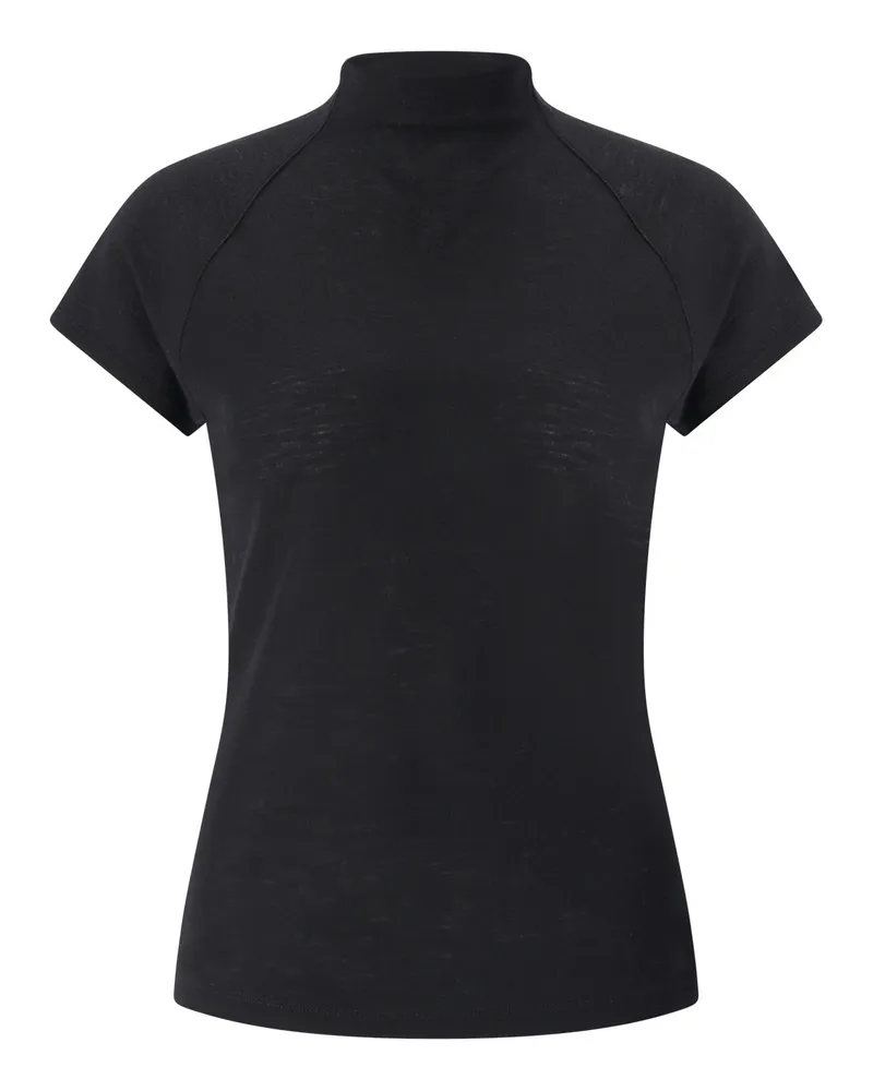 Vince Shirt aus Wolle Schwarz