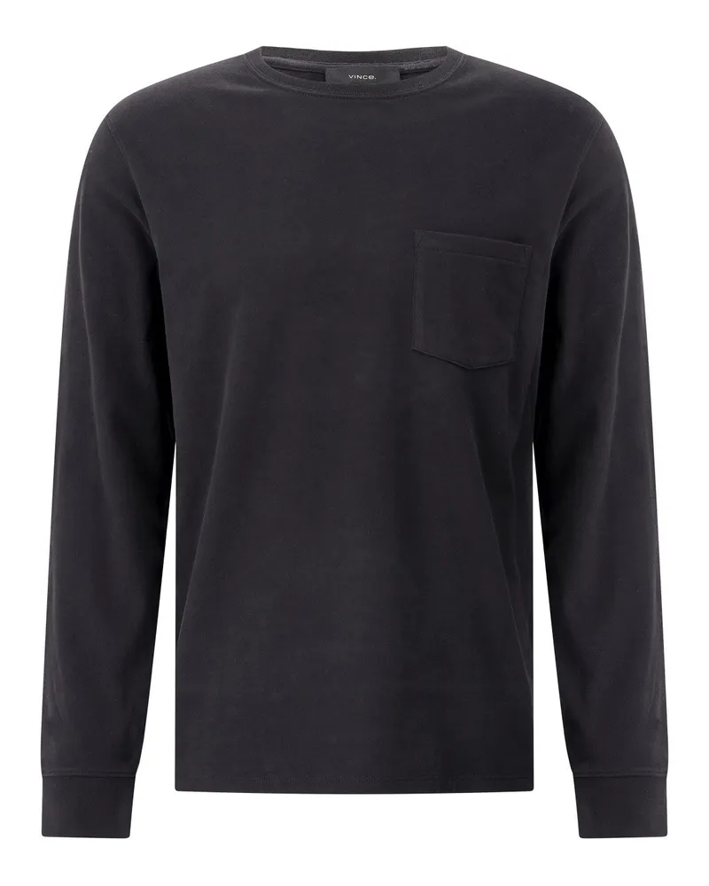 Vince Longsleeve mit Rundhalsausschnitt Schwarz