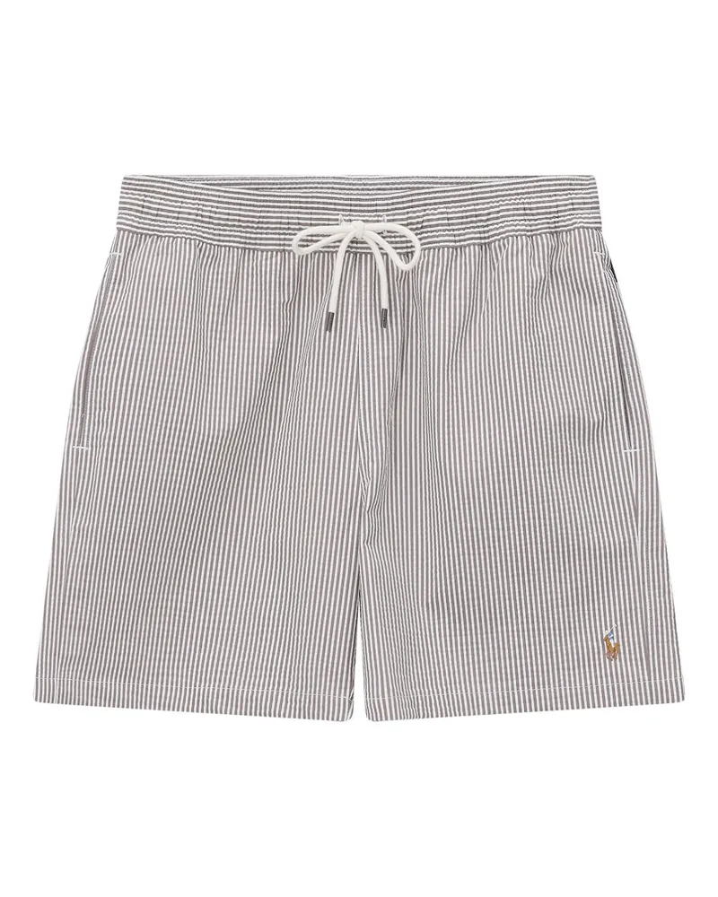 Ralph Lauren Gestreifte Badehose Hellbraun
