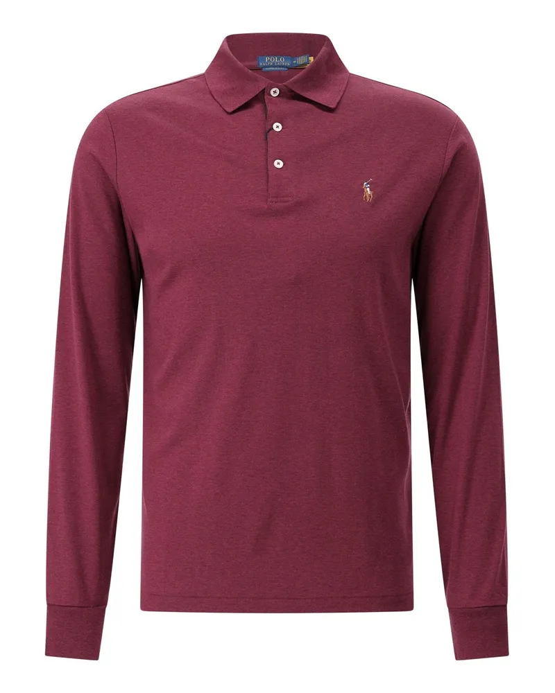 Ralph Lauren Langarm-Poloshirt mit Logo Dunkelrot
