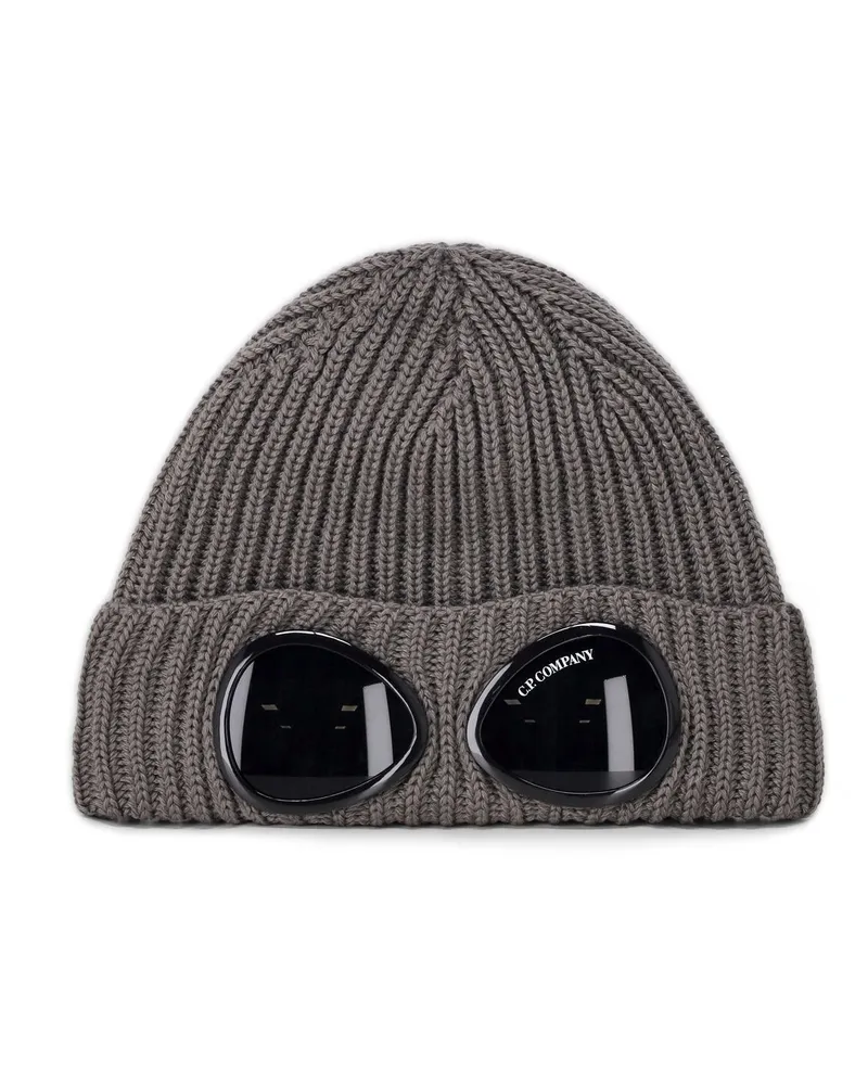 C.P. Company Beanie mit Goggle-Detail Grau