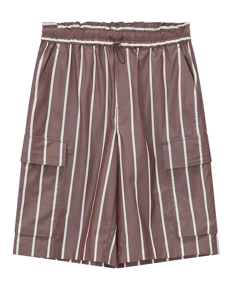Rag & Bone Gestreifte Bermudashorts Braun