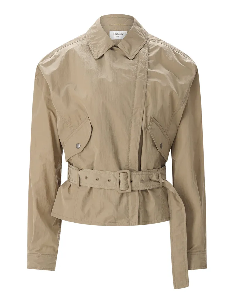 Saint Laurent Leichte Jacke mit Gürtel Braun