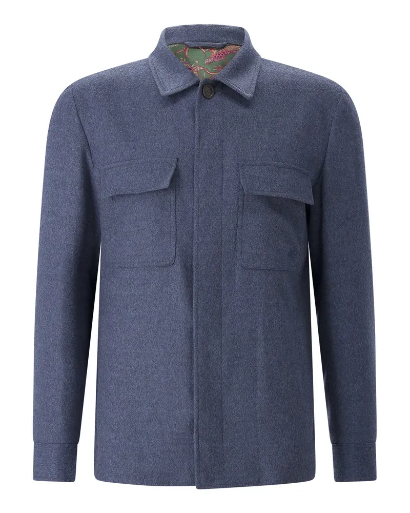 Etro Overshirt aus Wolle & Kaschmir Blau