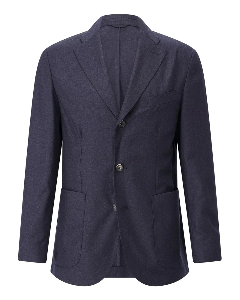 Eton Flanell-Sakko aus Wolle Dunkelblau
