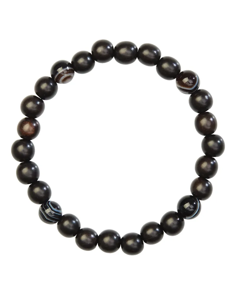 Ileana Makri Perlenarmband aus Ebenholz Schwarz