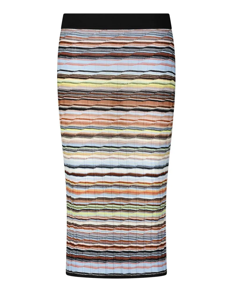 Missoni Gerippter Midirock mit Streifen Multicolor