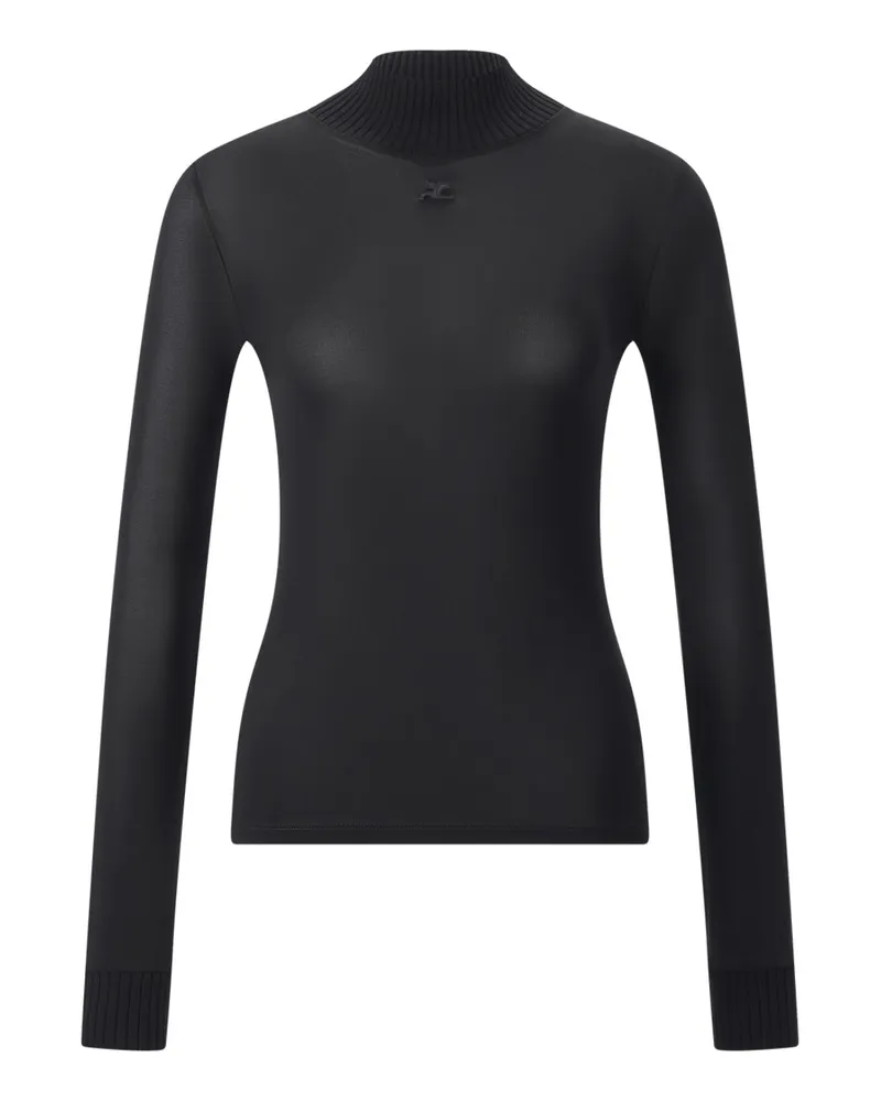 Courrèges Langarmshirt Reedition Second Skin Schwarz