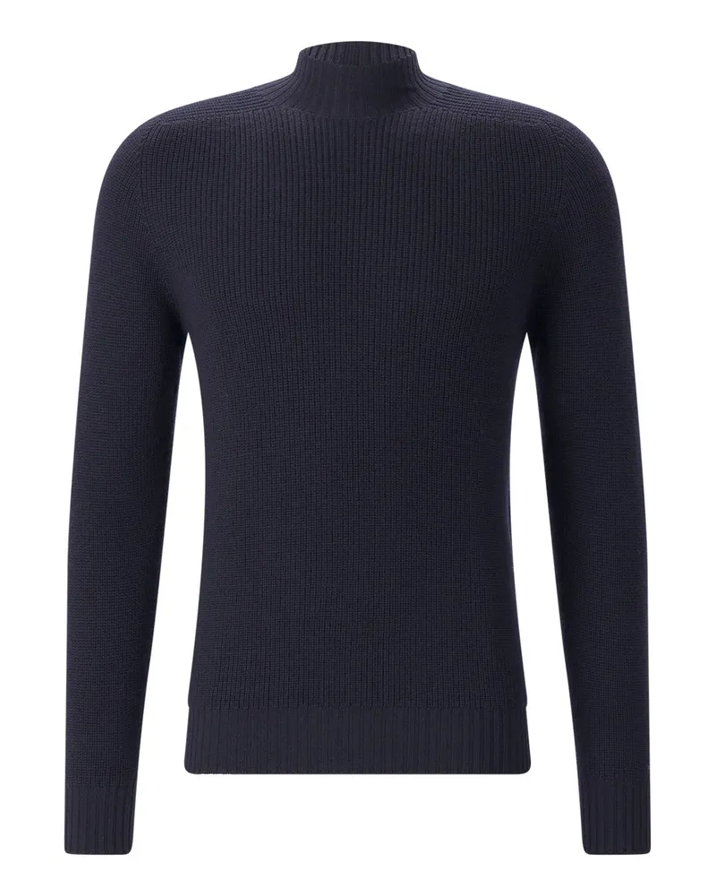Gran Sasso Strickpullover mit Stehkragen Dunkelblau