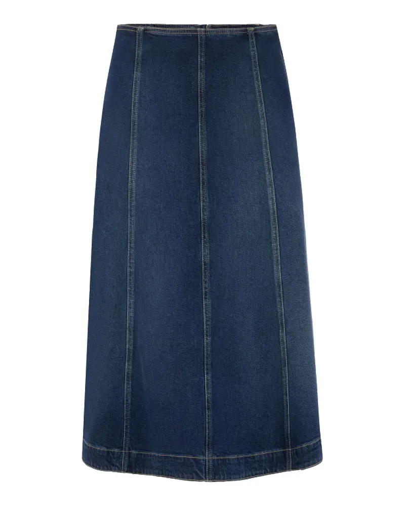 Marc Cain Midirock aus Denim Dunkelblau