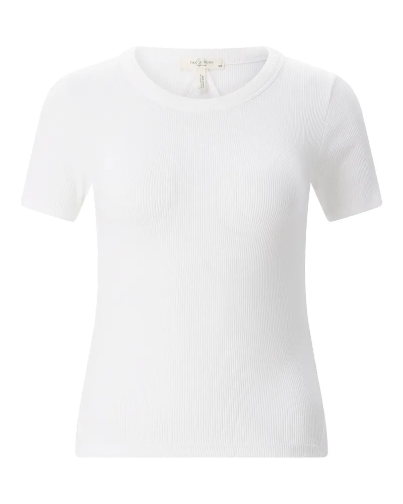 Rag & Bone Geripptes T-Shirt Weiß