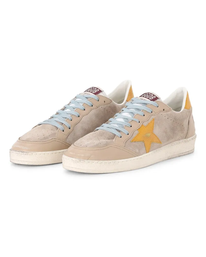 Golden Goose Sneaker Ball Star mit Veloursleder Hellbraun