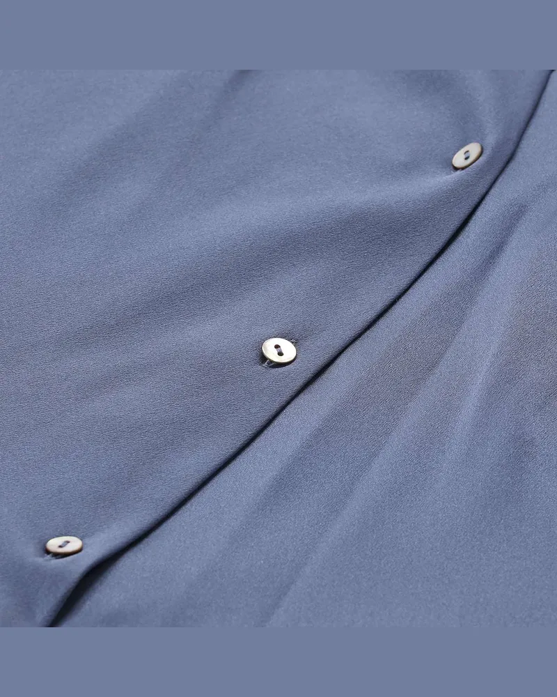 Vince Hemdbluse aus Seide Blau