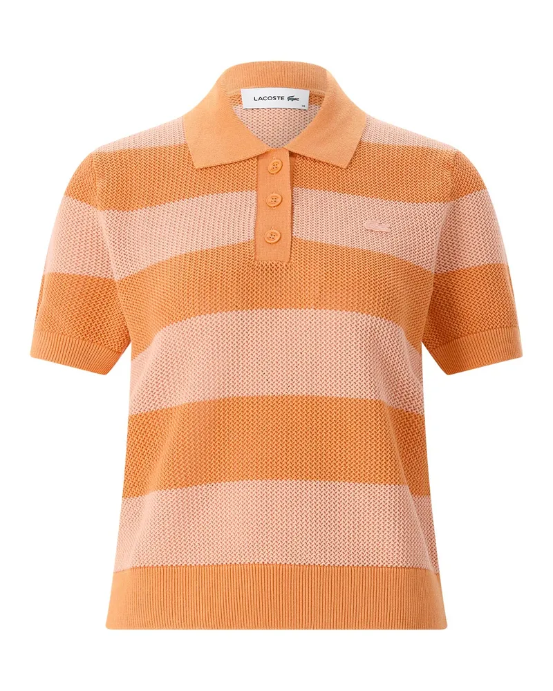 Lacoste Gestricktes Poloshirt aus Baumwolle Orange