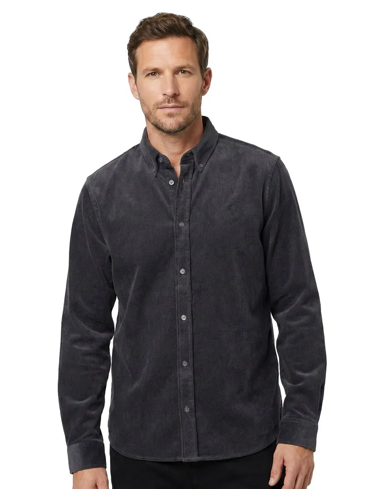 AMI Paris Hemd aus Cord Anthrazit