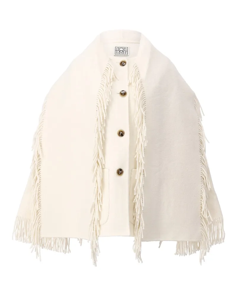 Totême Wolljacke mit Schal Weiß