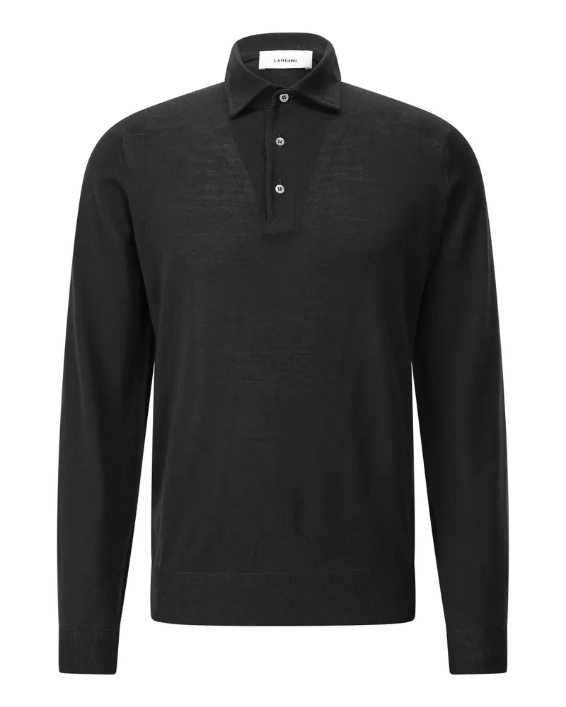 LARDINI Poloshirt aus Wolle Schwarz