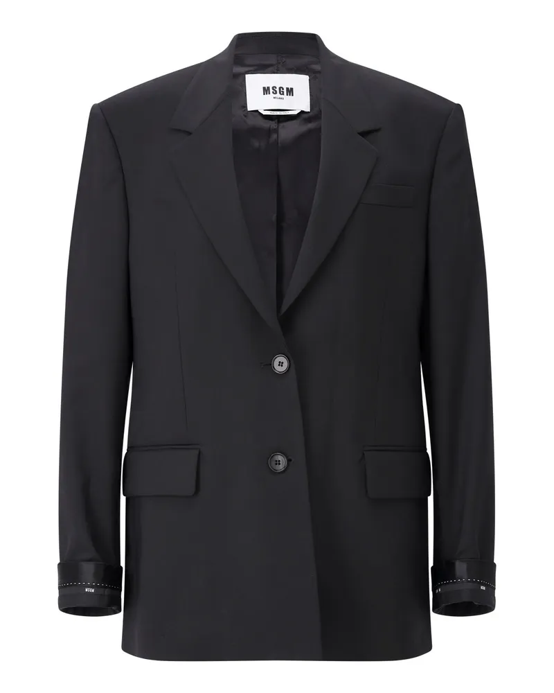 MSGM Blazer aus Woll-Mix Schwarz
