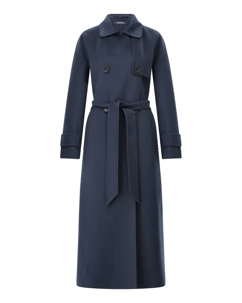 Max Mara Mantel Sem aus Wolle Dunkelblau