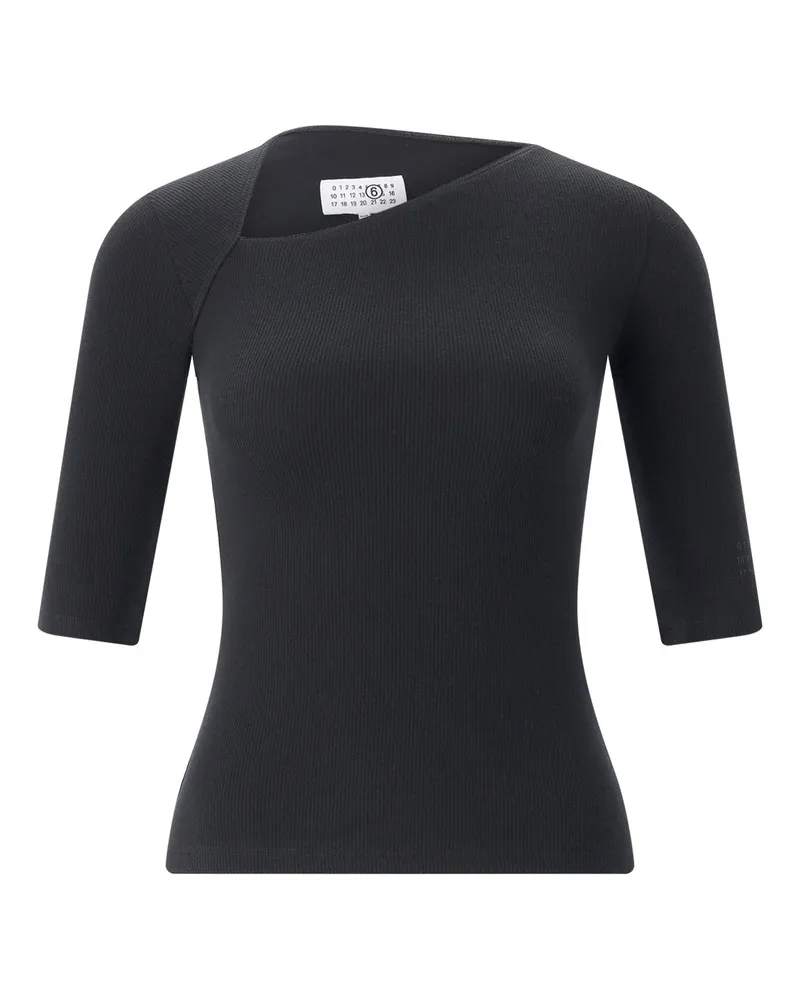 Maison Margiela T-Shirt aus Baumwolle & Schurwolle Schwarz