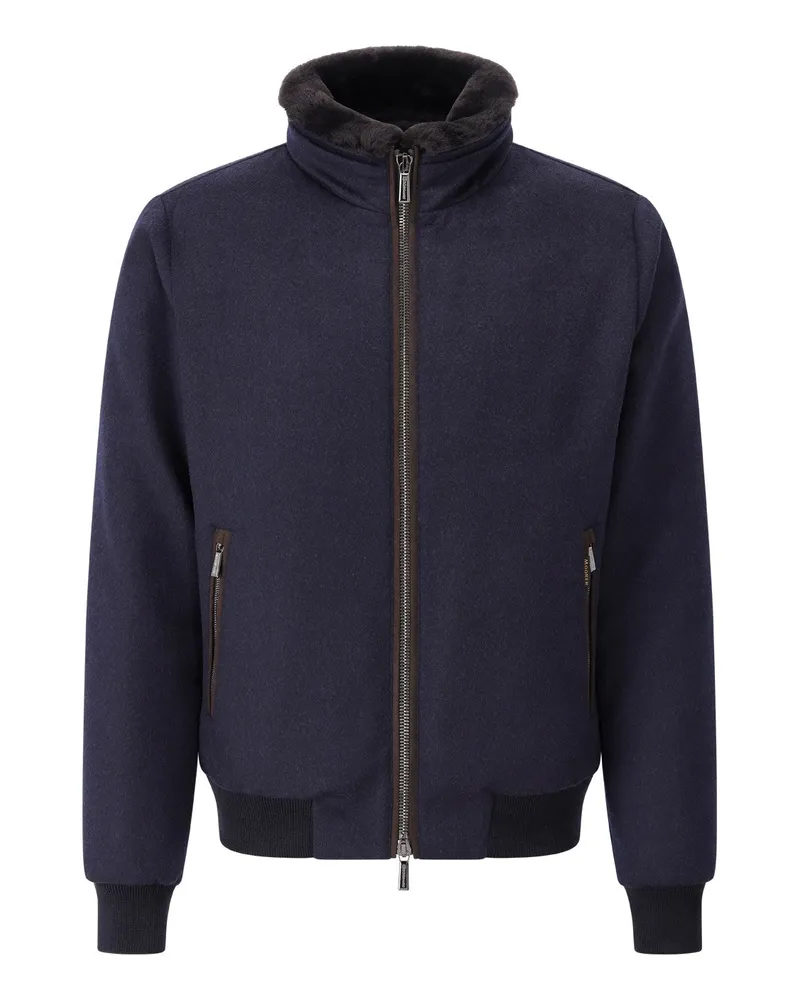 MOORER Jacke Bellati aus Woll-Kaschmir-Mix Dunkelblau
