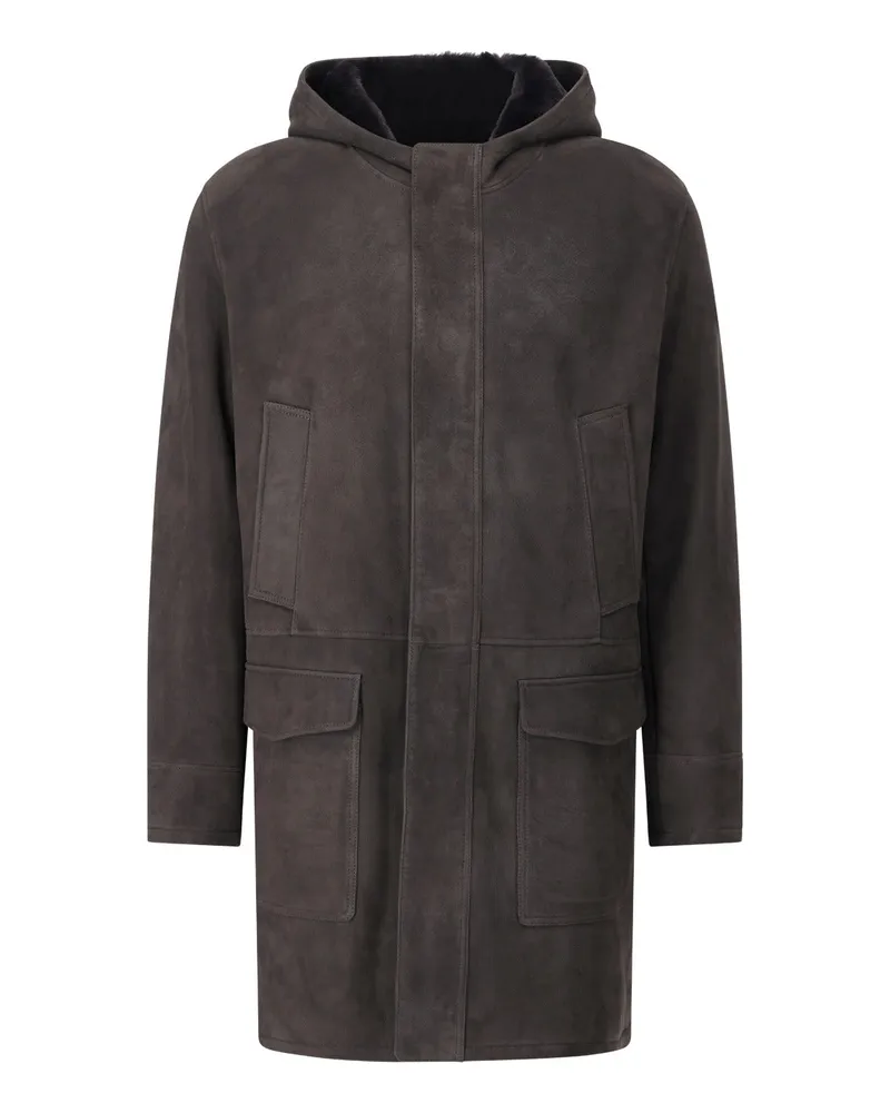 Arma Mantel Mias aus Veloursleder Dunkelbraun