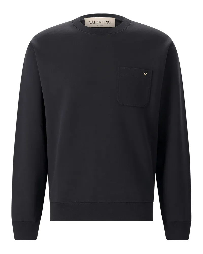 Valentino Garavani Sweatshirt aus Baumwoll-Mix Schwarz