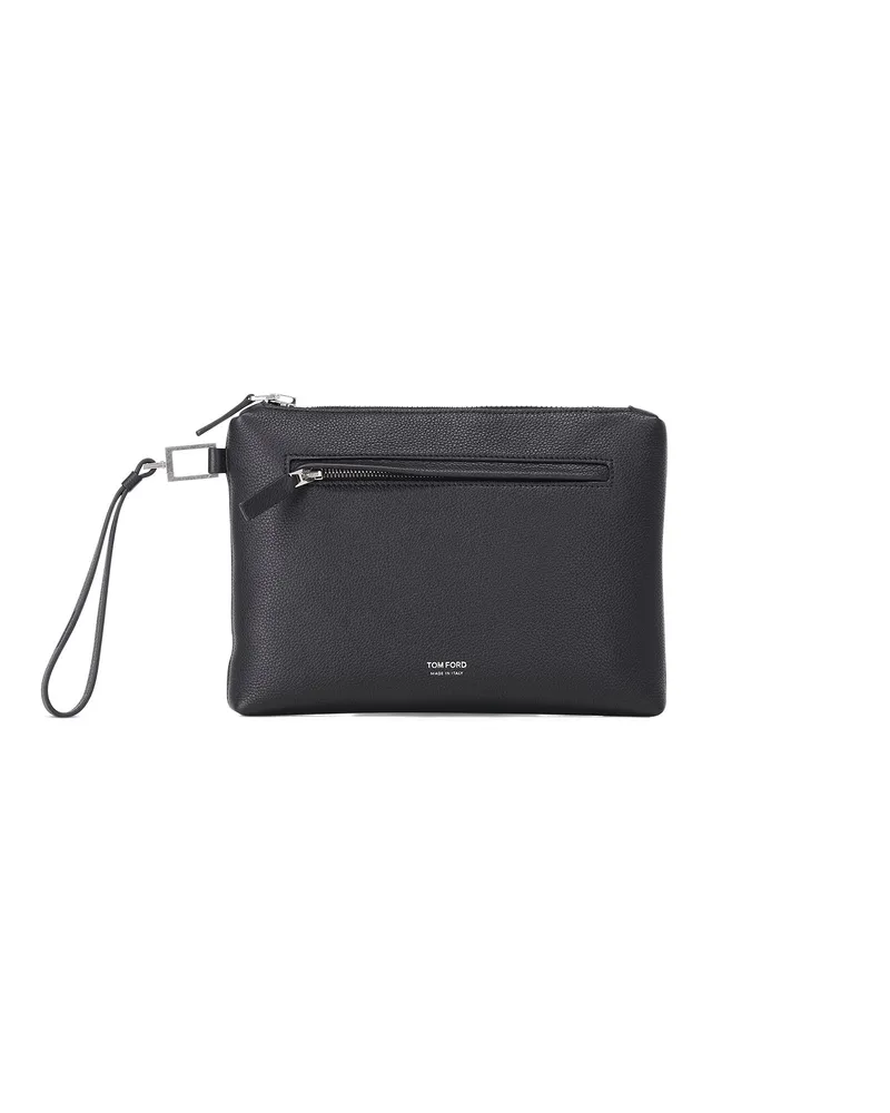 Tom Ford Pochette aus Leder Schwarz