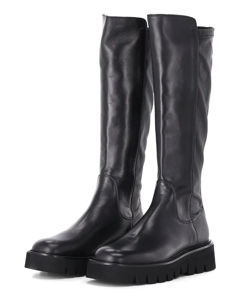 Attilio Giusti Leombruni Stiefel Luggie Stretch aus Leder Schwarz