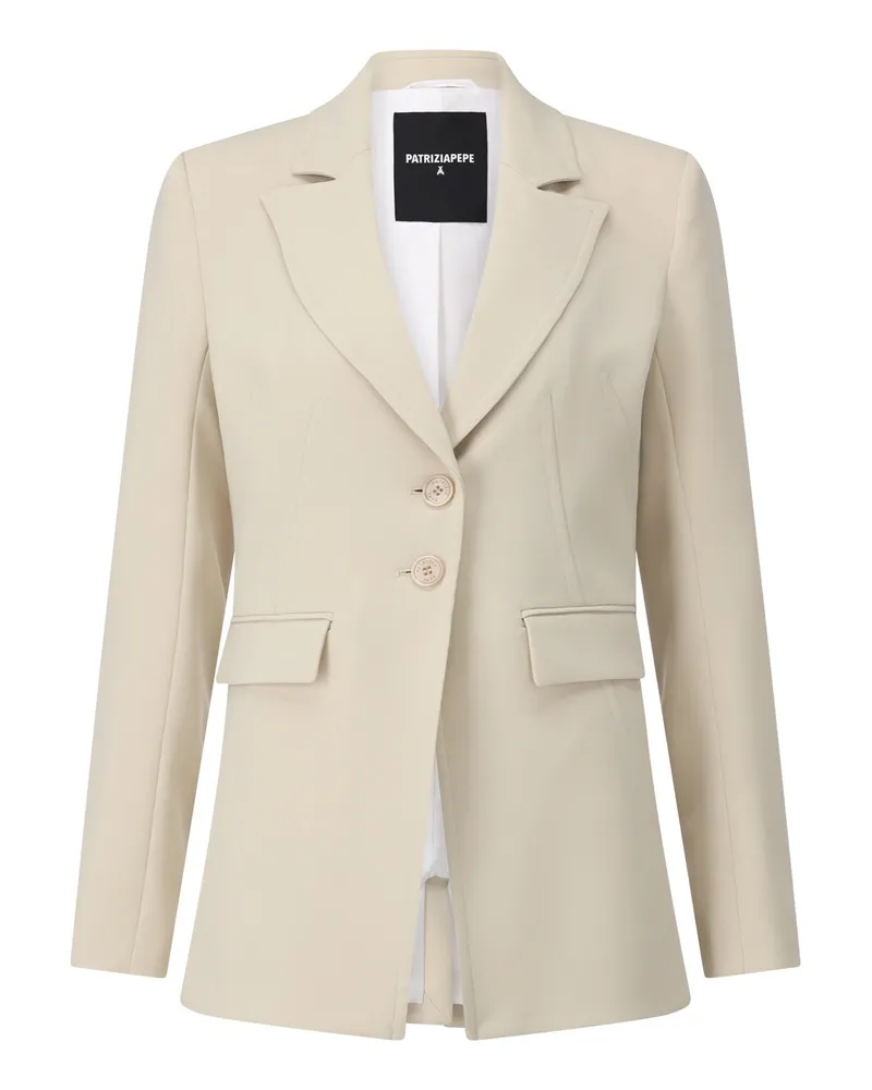 Patrizia Pepe Blazer mit Logo-Manschetten Beige