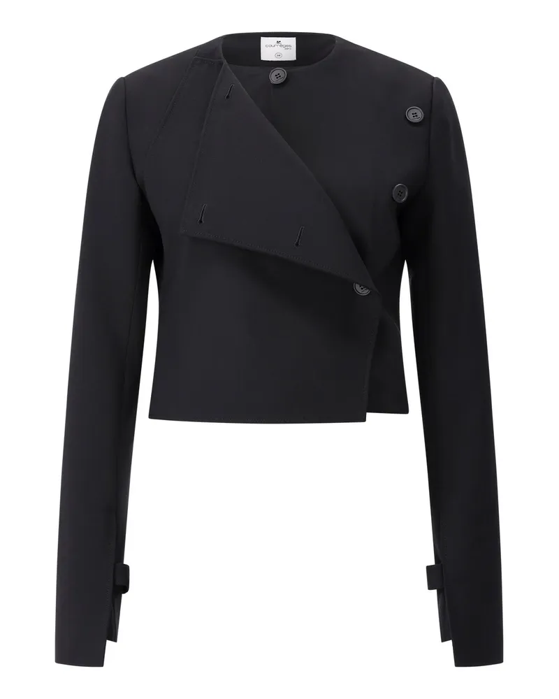 Courrèges Cropped Blazer Schwarz