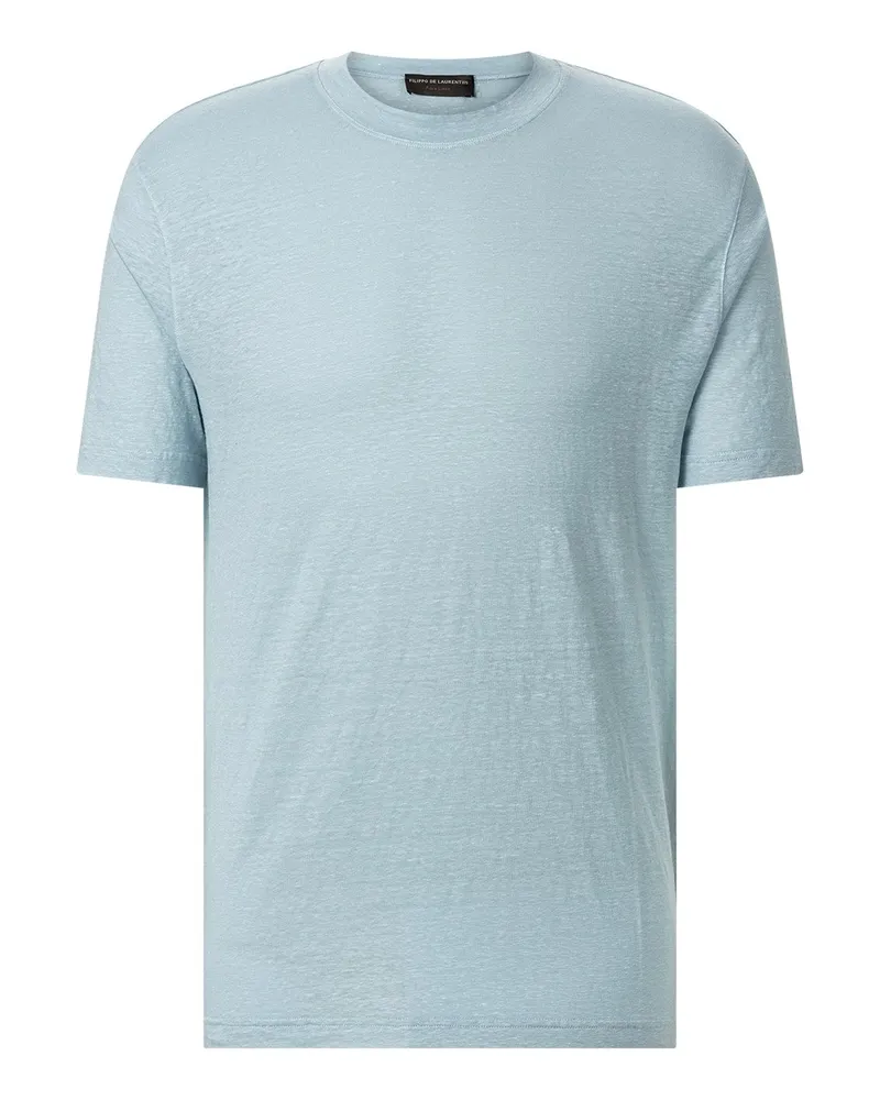 Filippo de Laurentiis T-Shirt aus Leinenmix Blau