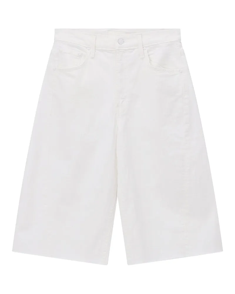 Mother Shorts The Whole Lot Zip Twist Fray Weiß