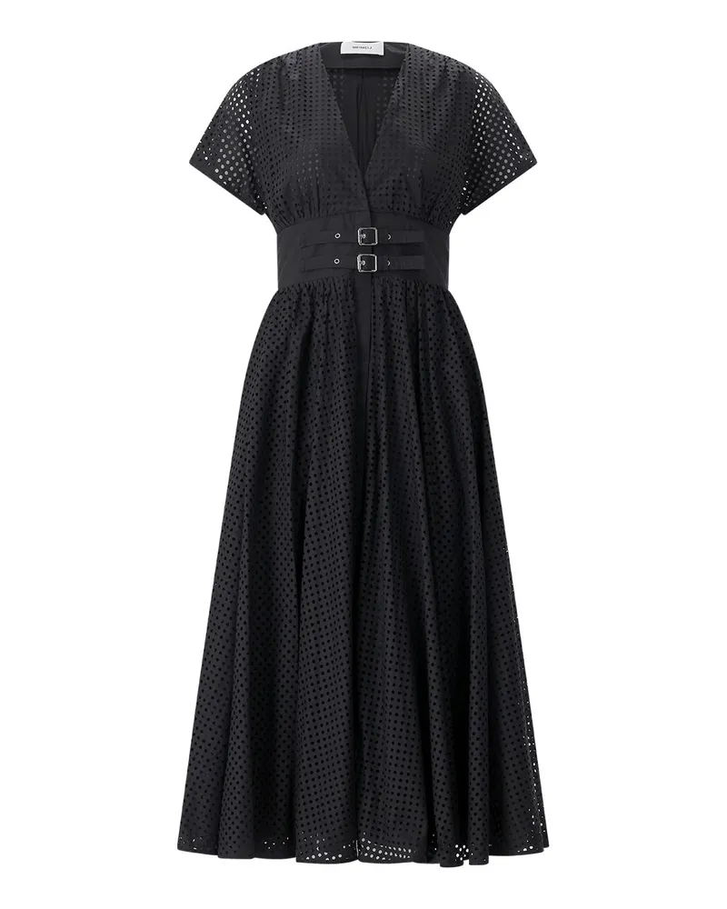 MEIMEIJ Tailliertes Maxikleid Schwarz