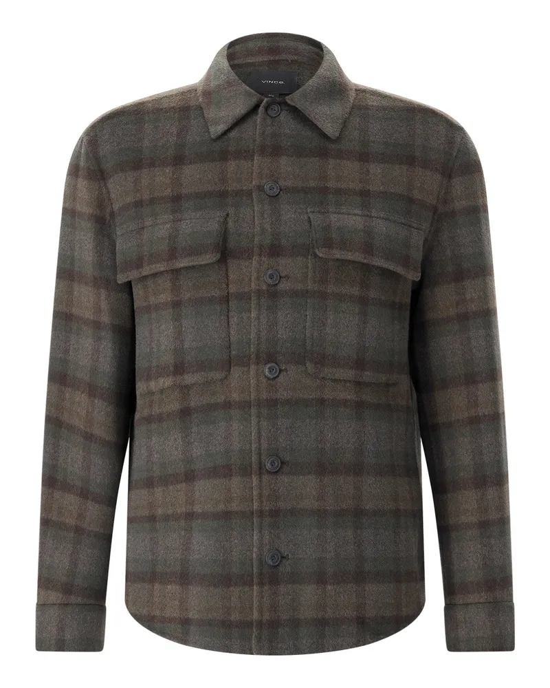 Vince Overshirt aus Woll-Mix Graugrün