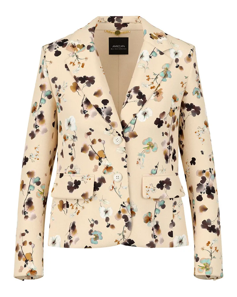 Marc Cain Blazer mit floralem Print Beige