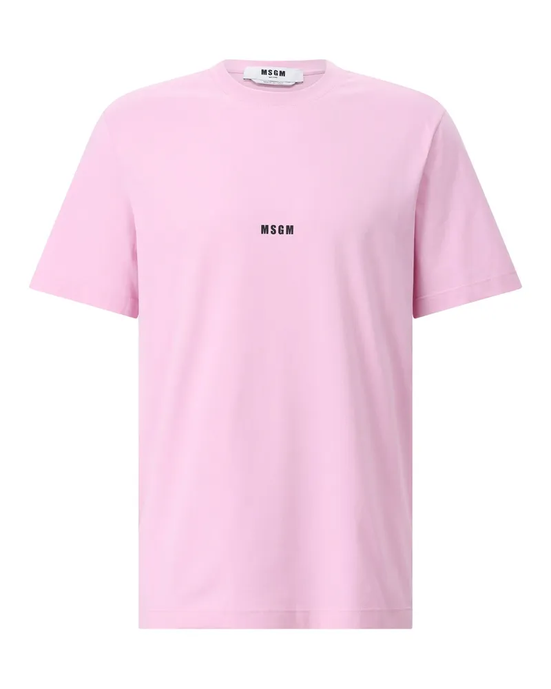 MSGM T-Shirt mit Logo Rosa