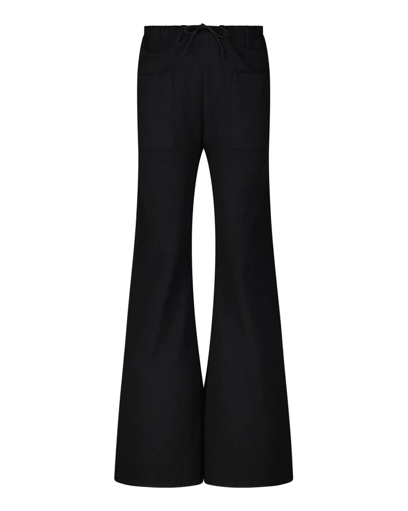 Hannes Roether Relaxed-Fit Stoffhose aus Wolle Schwarz