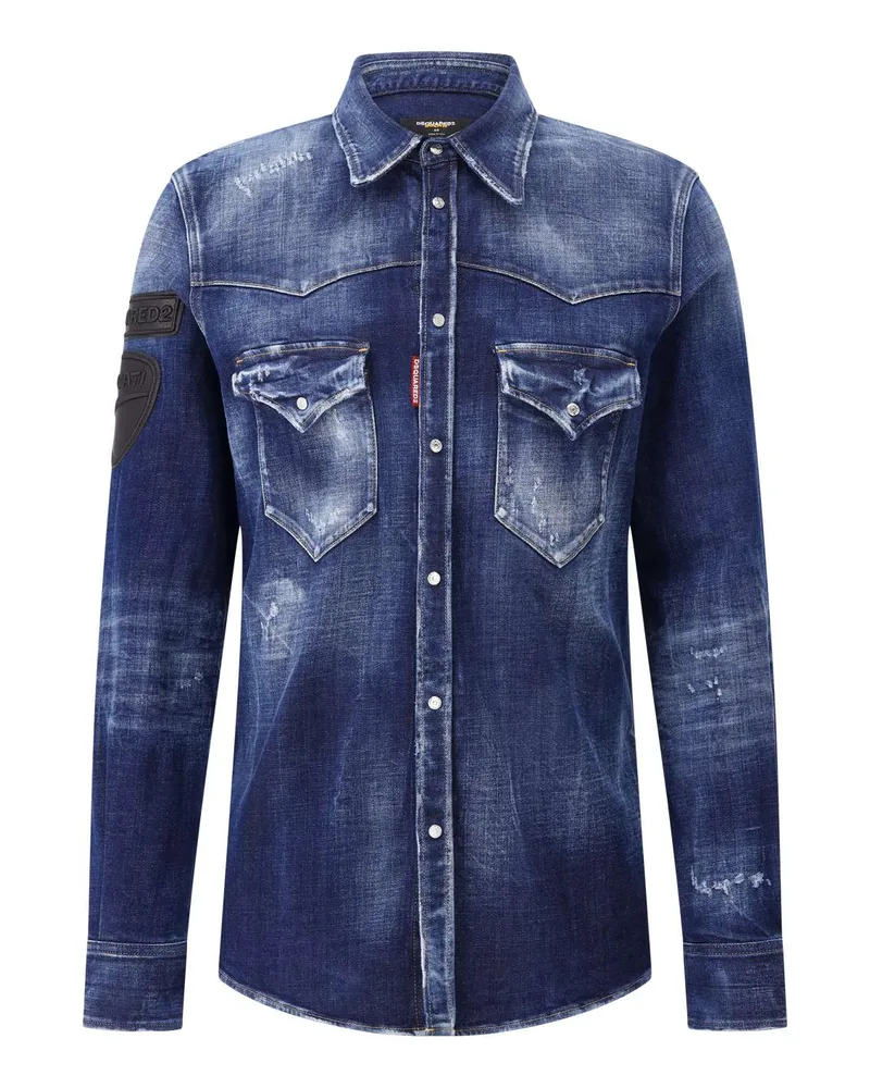 Dsquared2 Hemd aus Denim Blau