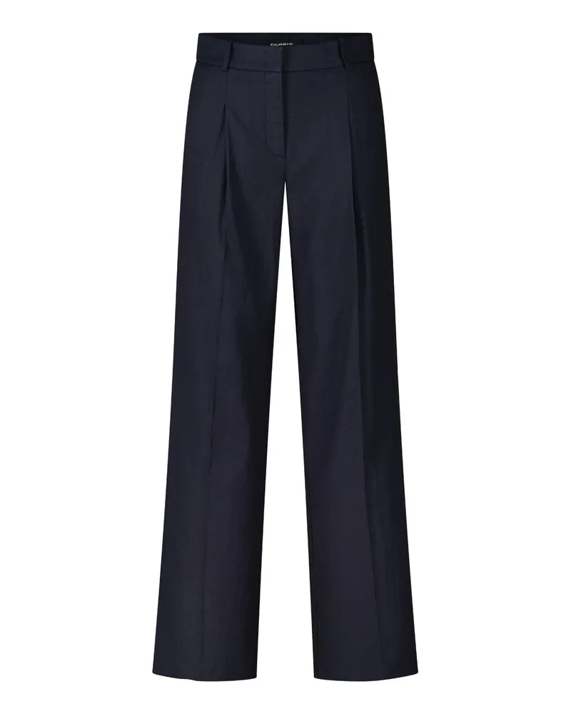 Cambio Wide Leg Stoffhose mit Leinen Navy