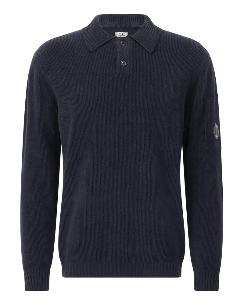 C.P. Company Strickpullover mit Polokragen Navy